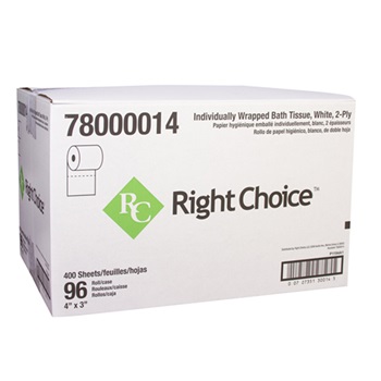 RIGHT CHOICE TOILET TISSUE, 2-PLY, 500 SHEETS/ROLL, 96 ROLLS/CASE